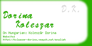 dorina koleszar business card